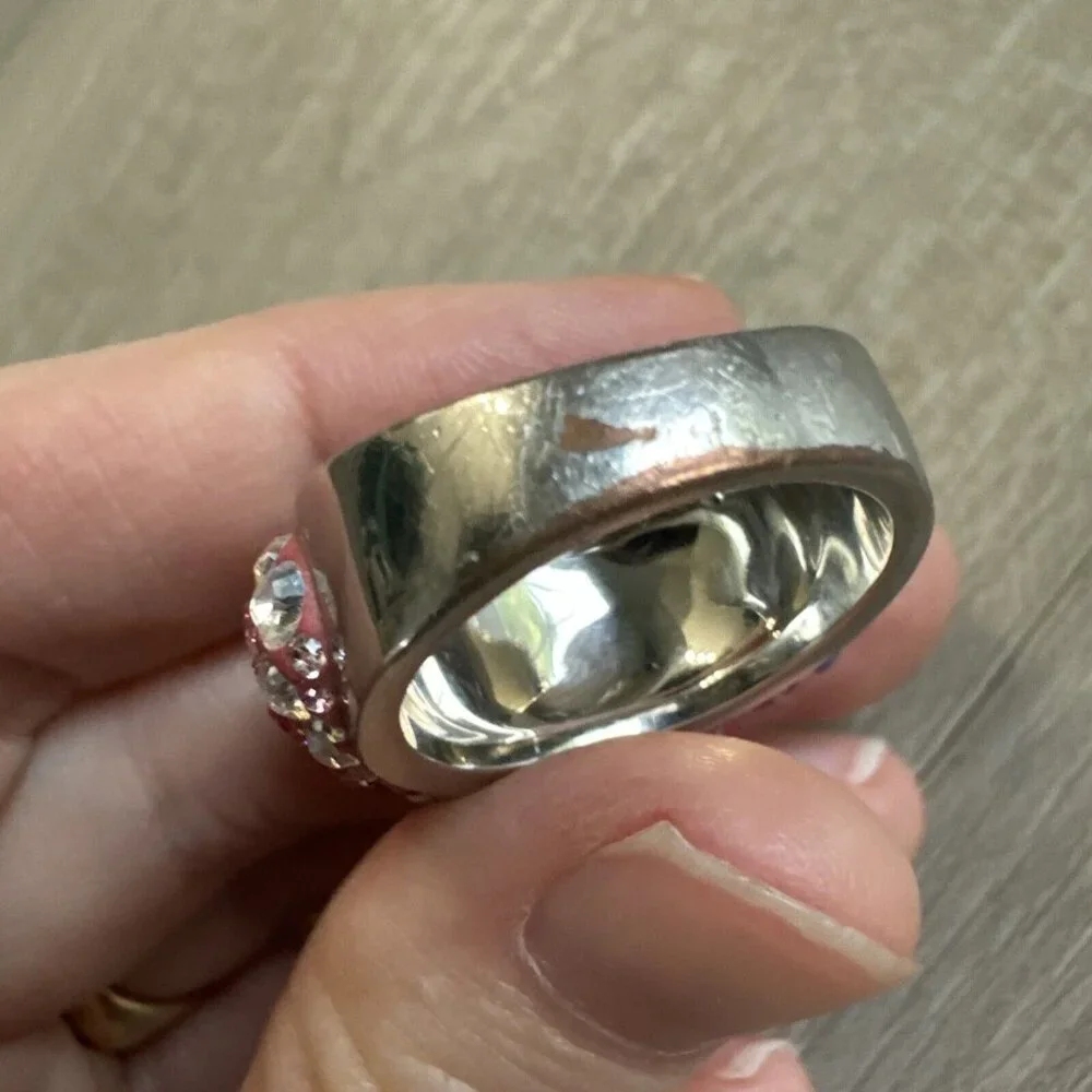 Swarovski × Hello kitty collaboration ring Kawaii Sanrio silver color Sz 58 8.5‎